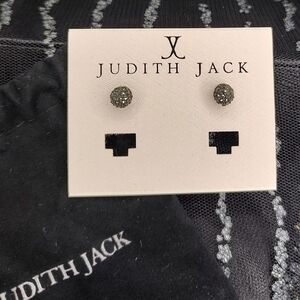 Vintage Judith Jack Round Stud Sterling Silver Earrings! NWT!